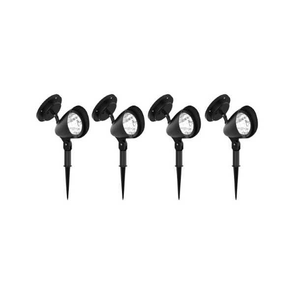 Nature Spring Set of 4 Solar Powered Lights, LED Outdoor Stake Spotlight Fixture for Gardens, Pathways, and Patios 447294HFA - main